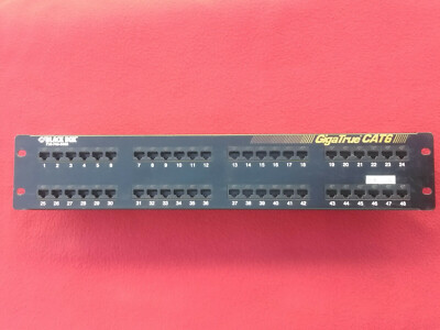 Black Box GigaTrue 48 Port CAT 6 Patch Ethernet RJ-45 Rack Mount Panel JPM612A-R