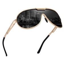 Men's Retro Aviator Polarized Sunglasses UV400 Protection Al-Mg Metal Frame