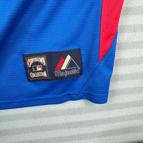 Vintage Atlanta Braves Jersey Mens Large Blue Cooperstown Collection V-Neck - Imagen 8 de 9