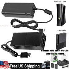 For Xbox One X/S Xbox 360 Slim AC Adapter Brick Console Charger Power Cable US