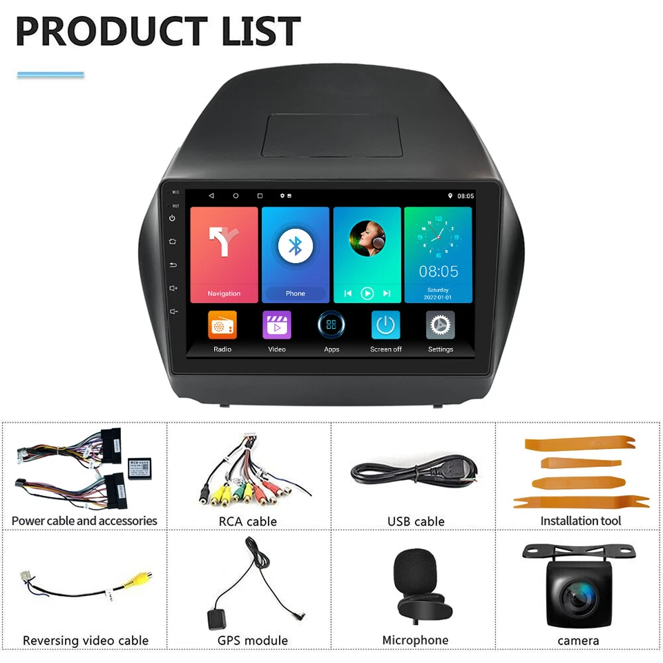 Radio estéreo de coche Android 13 6+64G Carplay BT para Hyundai Tucson 2 ix35 2010-2015 Foto 3 de 4