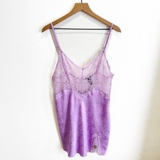 Victorias Secret Slip Womens Large Purple Floral Satin Fairy Coquette Feminine