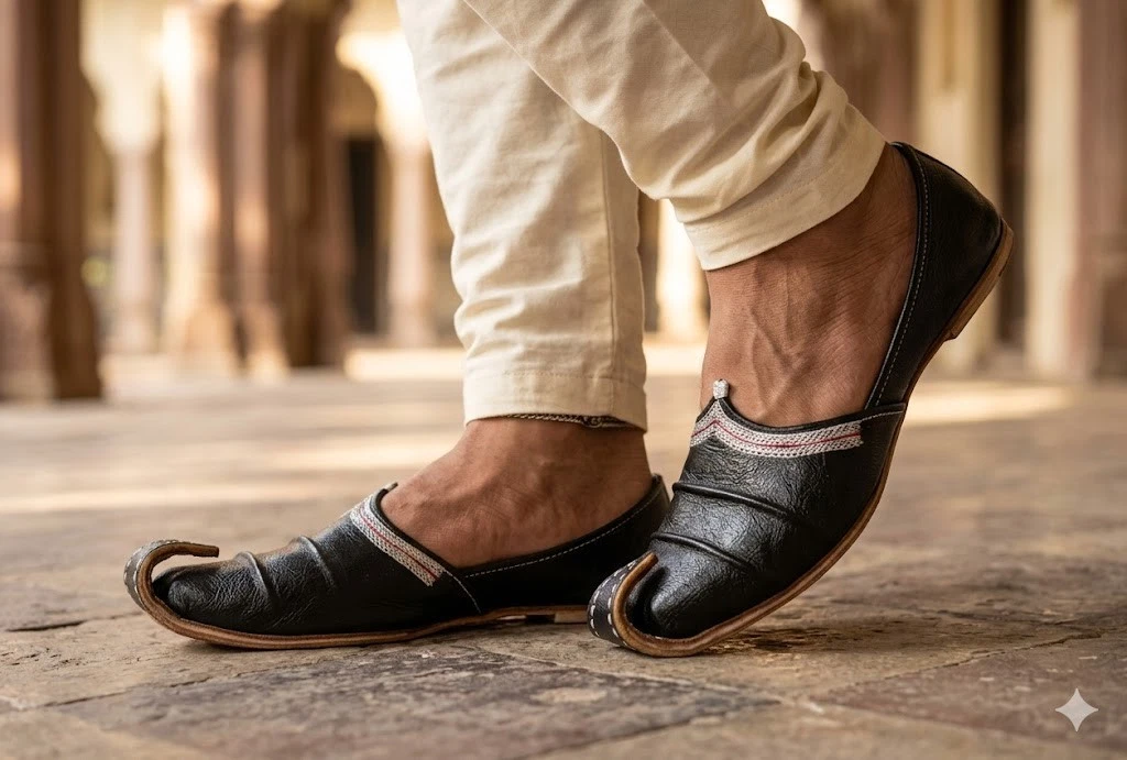 Indian Oxfords Mojaries Handmade Jutties Flat Brown Men Shoes Leather US 9-9.5