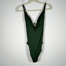 Shade Shore Target Women s NWT Size Large Long Green Ribbed One Piece Swimsuit