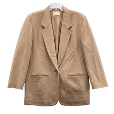 VTG Pendleton 100 Virgin Wool Blazer Women's 12 Beige Business Corpcore Classic