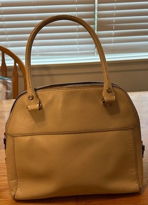 Kate Spade Wellesley Maeda Ivory Leather Dome Satchel Handbag Tote Purse Bag