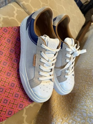 Tory Burch Ladybug Sneakers Cream/Blue/Frost  9M NYtech Intra - Mesh