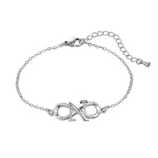 ame Initial A-Z Infinity Love Bracelets for Women Letter silver plated N
