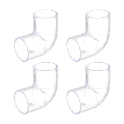 4Stk Klare Acryl Rohr Bogen 25mm/0.98'' 2 Wege Bogenrohr Fitting Adapter