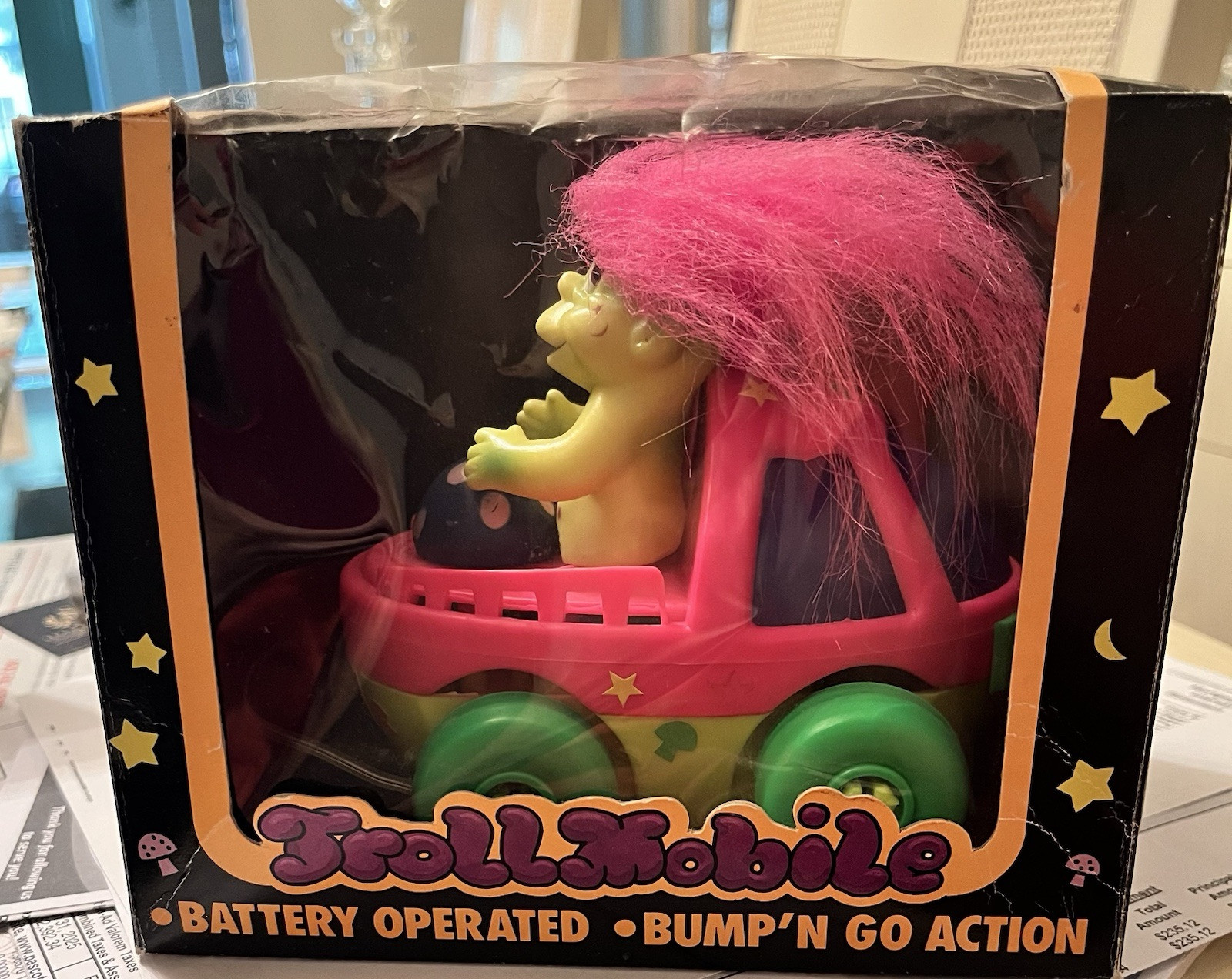Rare Vintage Plastic Troll Bump-n-Go Battery Operated Toy Car - New