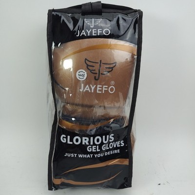 JAYEFO Glorious Sparring Boxing Gel Gloves 14 oz Pro Gold Black White NEW SEALD