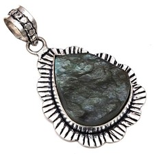Necklace Labradorite Drusy Gemstone Gift For Her Jewelry 1.75