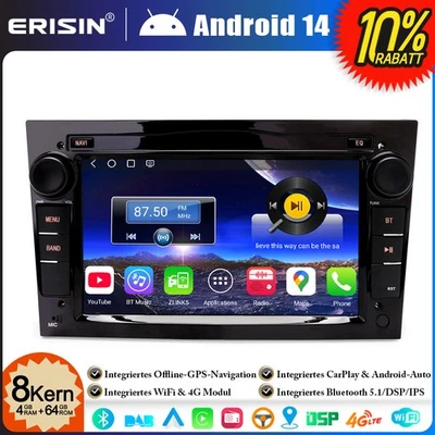 Qualcomm 64GB Android 14 Autoradio GPS Navi Opel Corsa D/C Astra H Zafira Signum - Bild 1 von 4