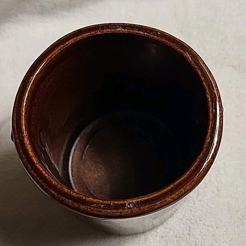 VINTAGE Brown Crocks Glaze Cheese/Butter/ Start w/Locking Wire Bail Lid. (2) - Picture 6 of 16