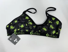 Ethika Women's Bralette (WLBB2292) / Black & Neon Green / Size: L / NEW