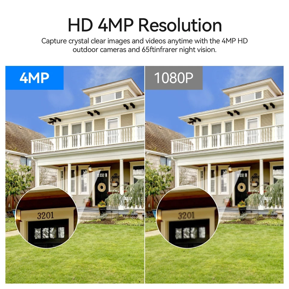 4MP Solar&Battery Wireless Security Camera System WiFi Outdoor Home 12'' Monitor - Image 3 of 4