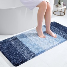 OLANLY Bathroom Runner Rugs Mat 47x20, Extra Soft Absorbent 47" X 20", Navy