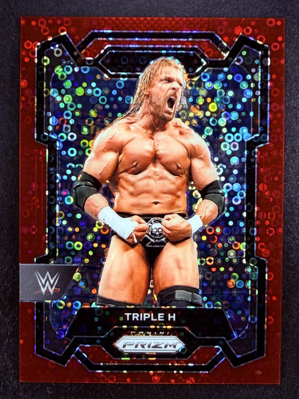 2024 Panini Prizm WWE #135 Triple H Under Card Red Prizms #/99 SP DX