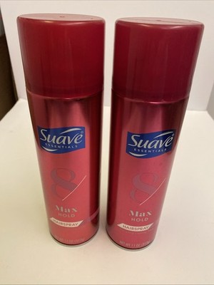 2-Pack Suave Essentials Max Hold #8 Unscented Hair Spray Long-Lasting Hold, 11oz