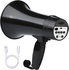 20 Watt Rechargeable Megaphone Bullhorn Speaker, Siren and 240S Recording, Porta