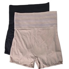 SET OF 2 PLUS 2X MARILYN MONROE high rise shapewear shorts underwear black cream