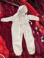GI Joe 70  s Cream Cotton Winter Rescue Jumpsuit with Hood And Ties