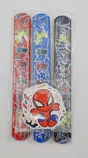 64 Pcs Spider Themed Colorful Slap Bracelets with Sticker Set Birthday Party