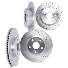Genuine DFC Brake Rotors - Drilled & Slotted - Silver 7004-45010