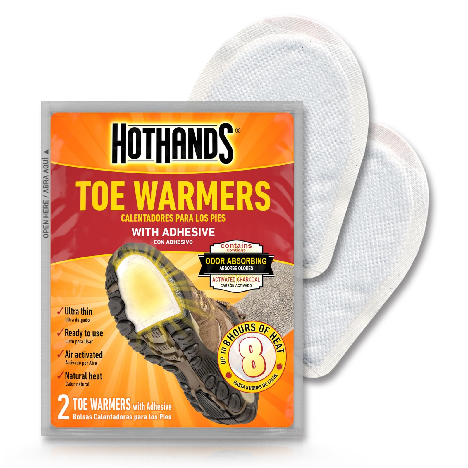 Toe Warmers - Long Lasting, Odorless, Air Activated - Up to 8 Hours of Heat -...