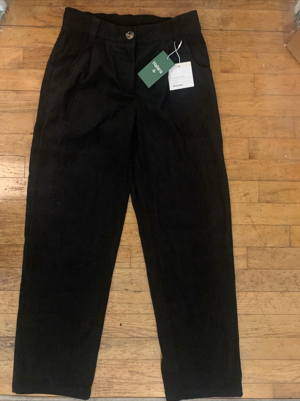 Halara AuraCord Cloud Elastic High Waisted Black Corduroy Trousers, Size S, NWT