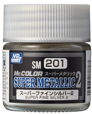 Mr Hobby - Gunze SM-201 - Super Metallic Colors II (10 ml) Super Fine Silver II