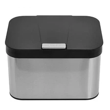 Compost Bin Countertop 1.13 Gallon Kitchen Food Waste Caddy Indoor Sealed Black