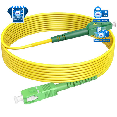 LWL Patchkabel SC/APC auf LC/APC 10m 9/125µm Singlemode Glasfaserkabel FTTH