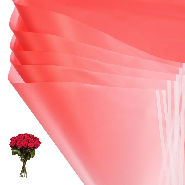 20 Blatt Blumenpapier, Wasserdicht, BlumenstraußPapier, Rot-image