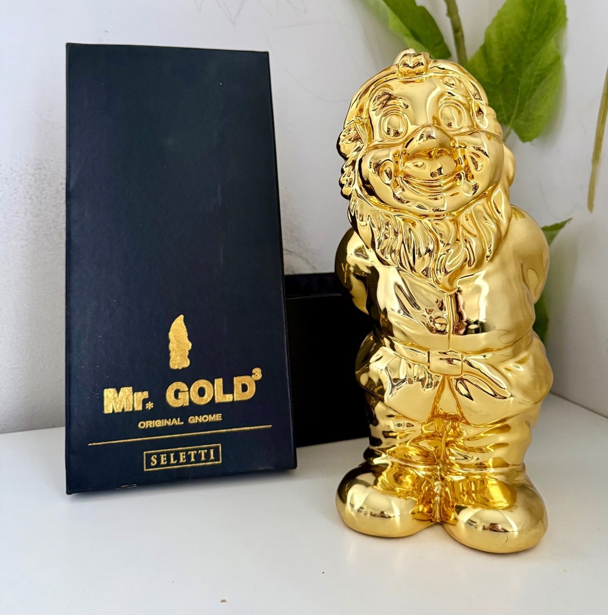 Seletti Mr Gold Gnome Figurine Original w/ Box Designer Gold