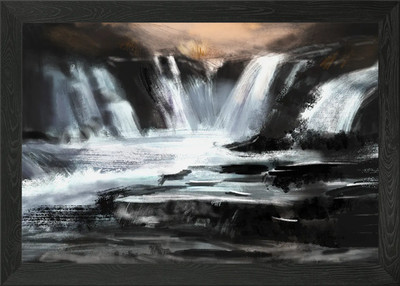 Gerahmtes Wandbild Wasserfall Landschaft Poster Leinwanddruck Bild