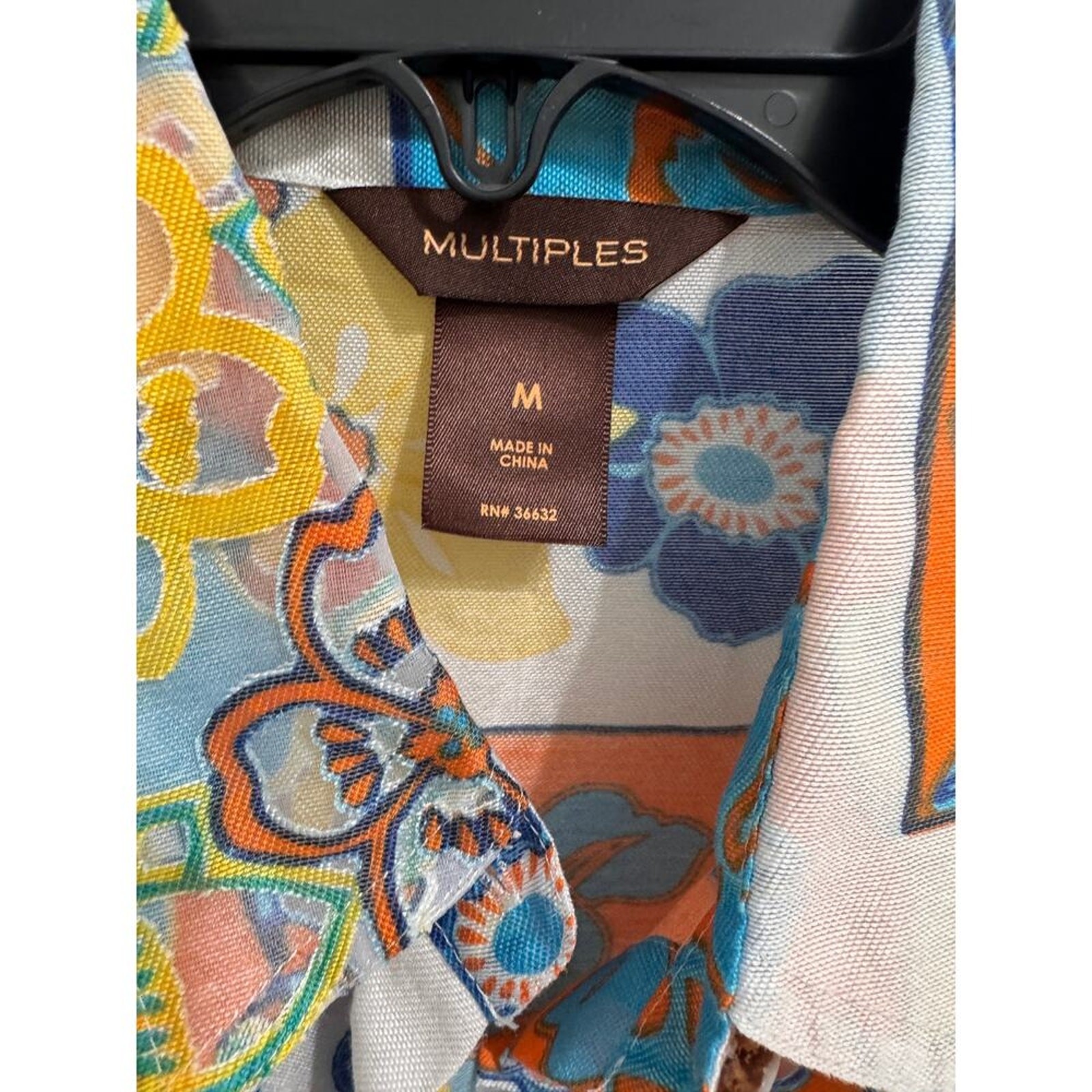 Multiples Patchwork Floral Button Front Top Mediu… - image 9