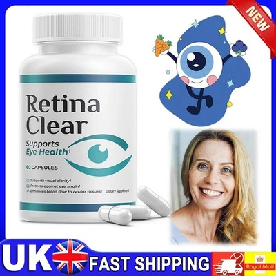 RETINA CLEAR Vision Support Prevents Eye Fatigue and Improves Visual Focus - 60 Capsules UK