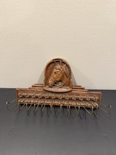 Vtg Syroco Wood Tie Belt Scarf Horse Head Hanging Rack Equestrian USA