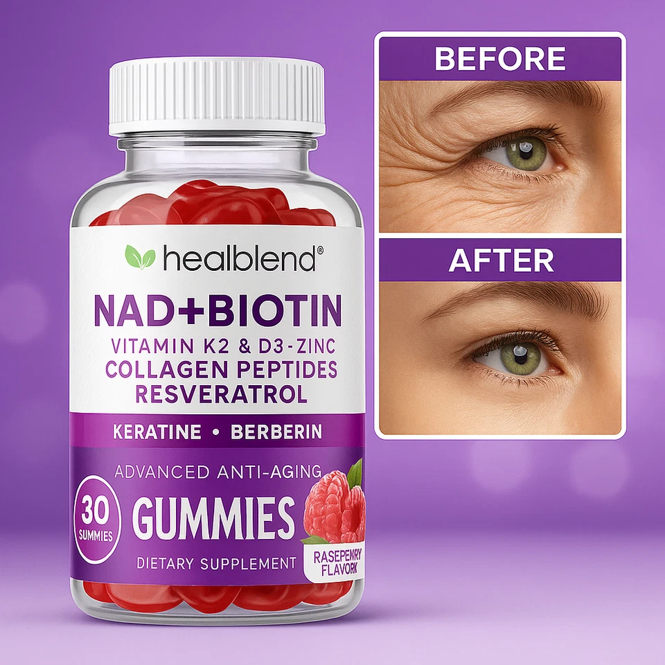 Gomitas NAD + Biotina - Péptidos de colágeno, resveratrol - Soporte para cabello, piel y uñas Foto 4 de 4
