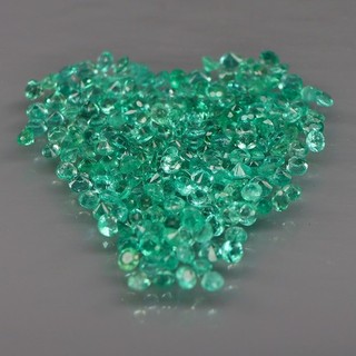 Round Diamond Cut 1.3 to 1.5mm.Natural Green Columbian Emerald 207Pcs/2.38Ct.