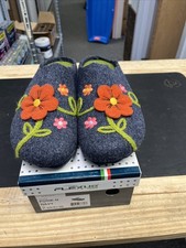 Flexus By Spring Step Posie Wool Felt Mule Slippers Women's Sz 9.5 EU41
