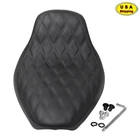 Lattice Stitched Driver Solo Seat Black Set For Harley Softail Custom FXSTC FXST