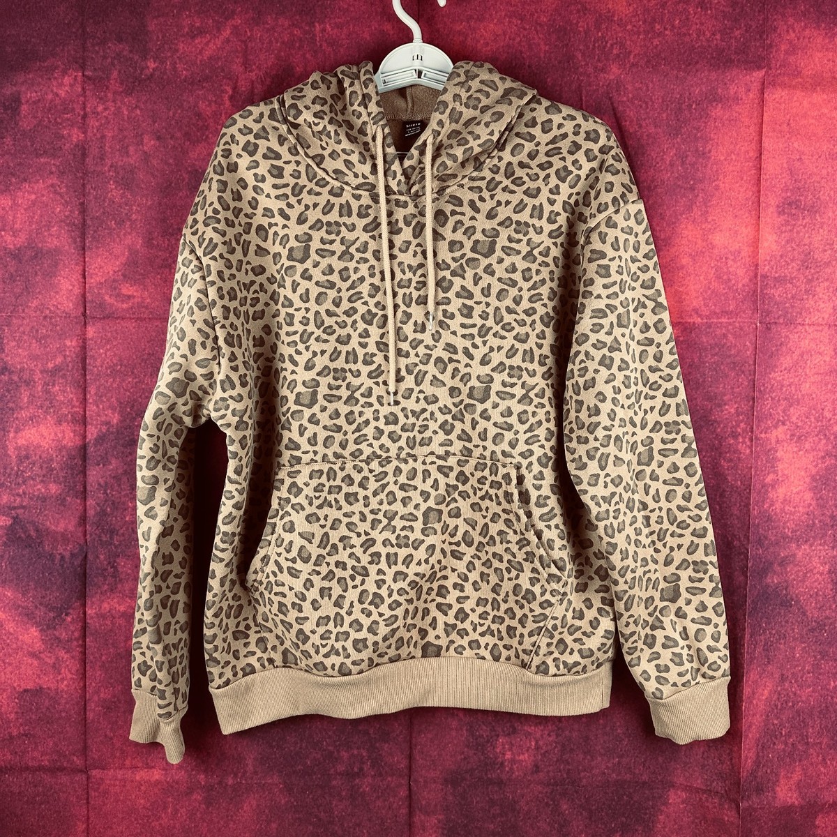 トップス K SHEIN WOMEN'S PULLOVER HOODIE, CHEETAH PRINT, KANGAROO POCKETS