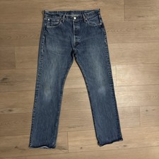 Levi s 501 Jeans Men s 36 X 34 Blue Button Fly Original Straight Denim