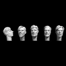 1/35 Scale Male Head Sculpt Resin Model Kit Unpainted Figure Bust Set 5 Expressi