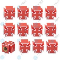 20X You.S Ventilkappen Reifenventil Eisernes Kreuz Rot PKW LKW Motorrad Fahrrad