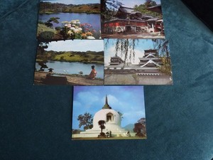 5 VINTAGE POSTCARDS FROM JAPAN