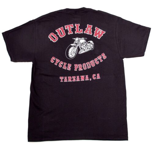 OUTLAW CYCLE PRODUCTS BLACK T-SHIRT MOTORCYCLE BIKER SHIRT - Picture 1 of 2