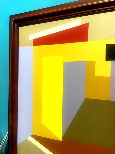 ORIGINAL OIL PAINTING GEOMETRIC ABSTRACTION C. SCHLEIFLER - Picture 11 of 14